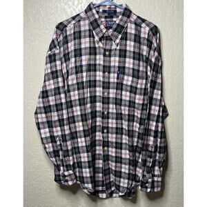 Vintage Chaps Ralph Lauren Flannel Shirt Mens Large Plaid Long Sleeve